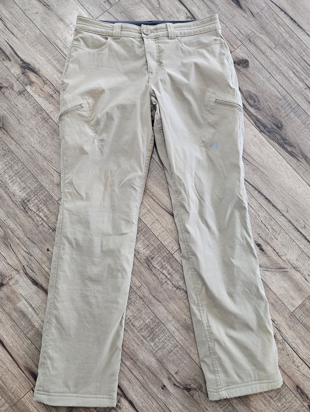 Womens Eddie Bauer Fleece Lined Nylon Pants Beige Sz 8 Tan